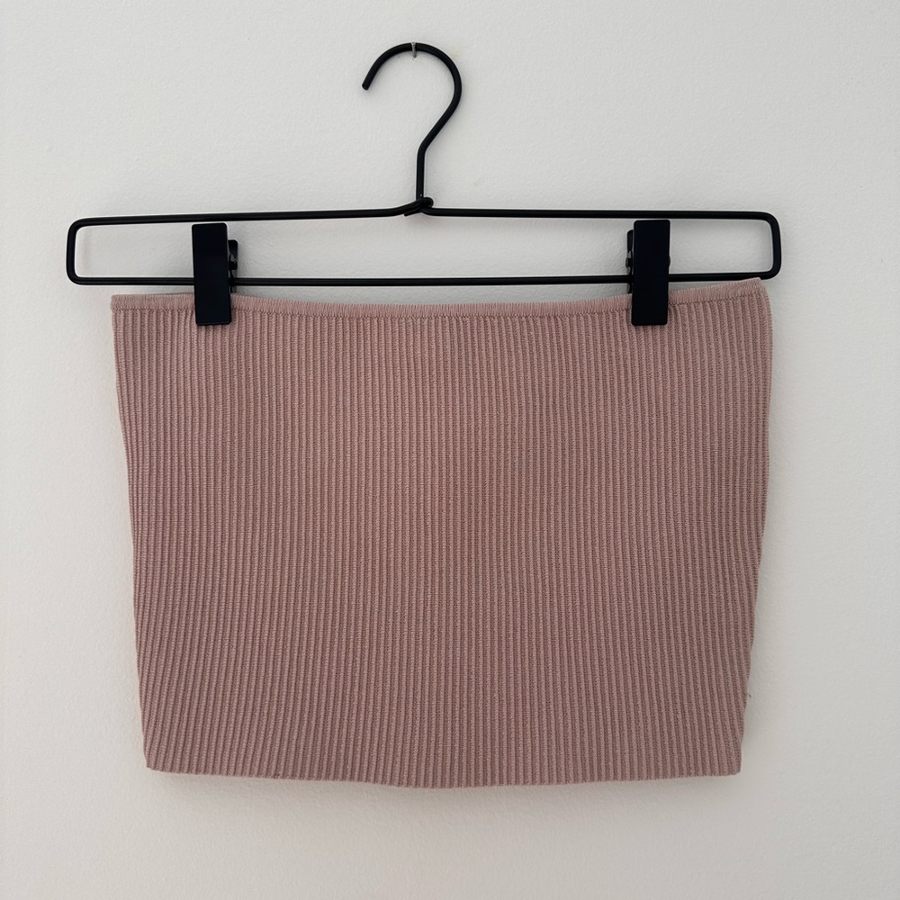 Strapless Cropped Mauve Top